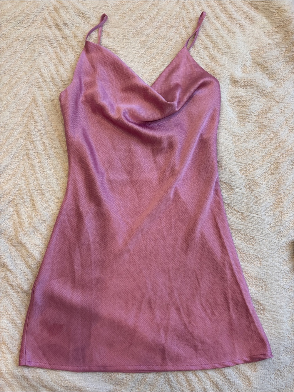 Shinestar Mauve Pink Cowl Neck Mini Slip Dress